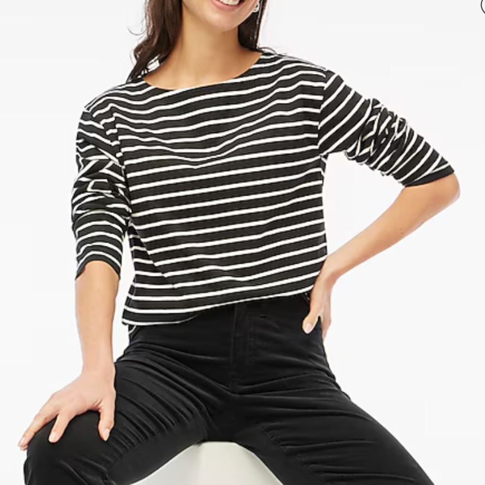 Jcrew striped boat neck tee